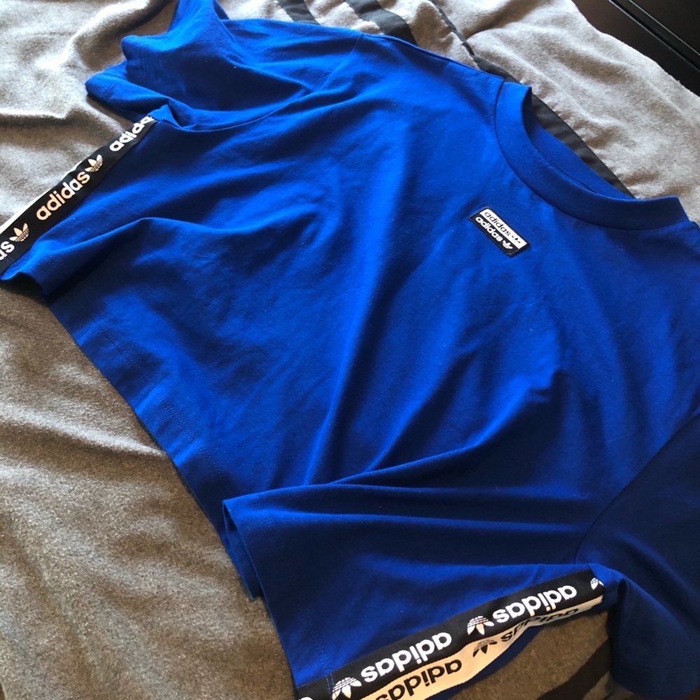Adidas royal blue crop tee
